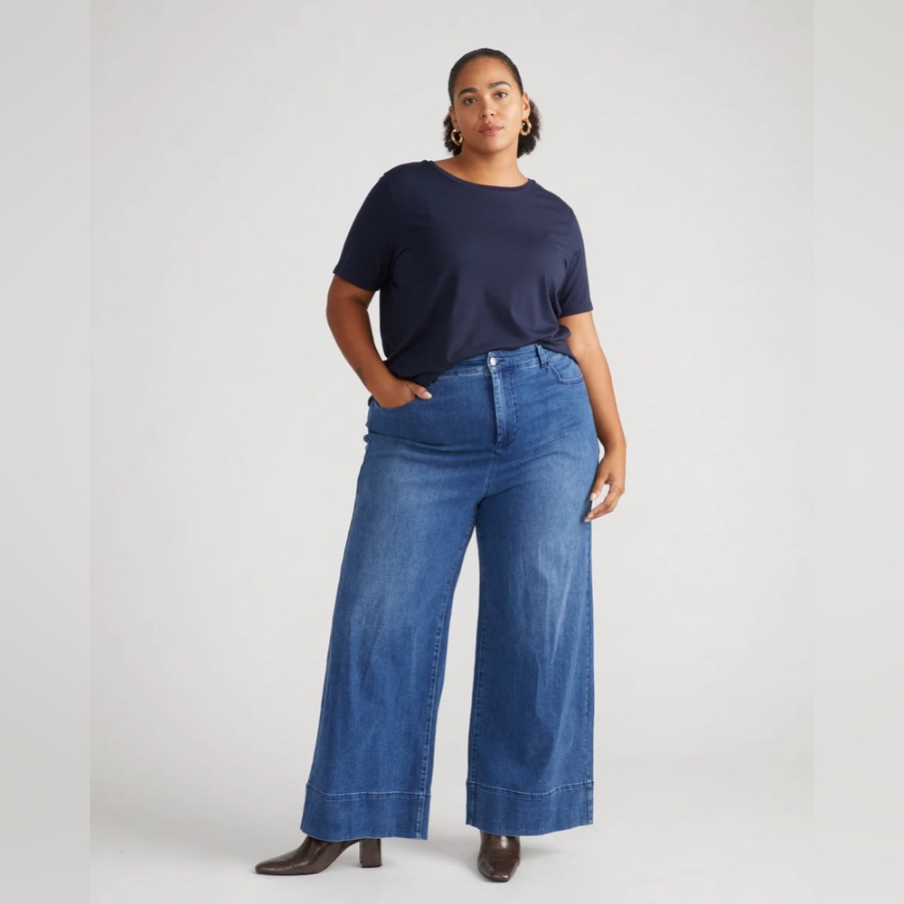 Universal Standard Carrie High Rise Wide Leg Jeans - True Blue